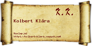 Kolbert Klára névjegykártya
