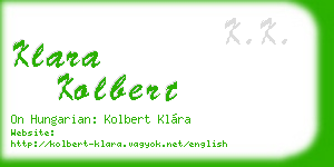klara kolbert business card